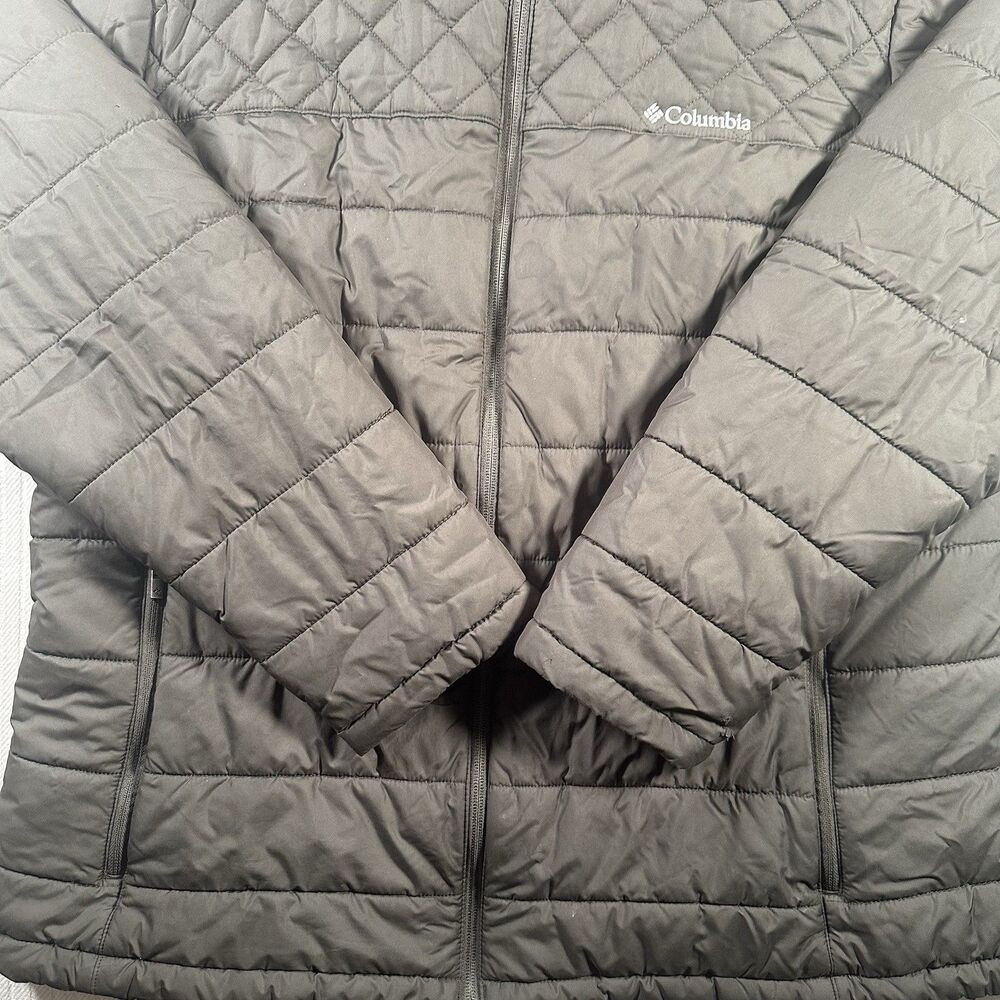 Columbia Jacket Womens 2X Green Quilted Puffer Hooded Lightweight Full Zip Coat - Picture 2 of 8